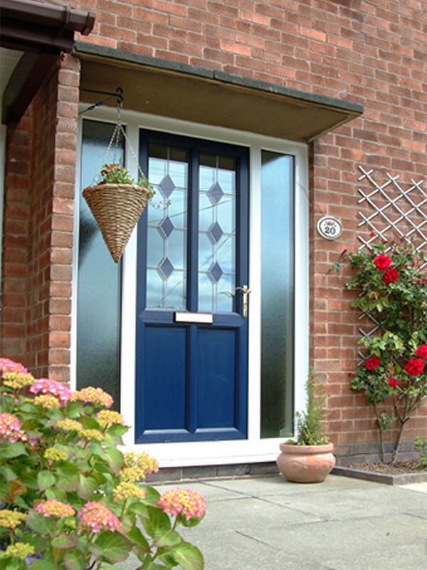 Blue entrance door